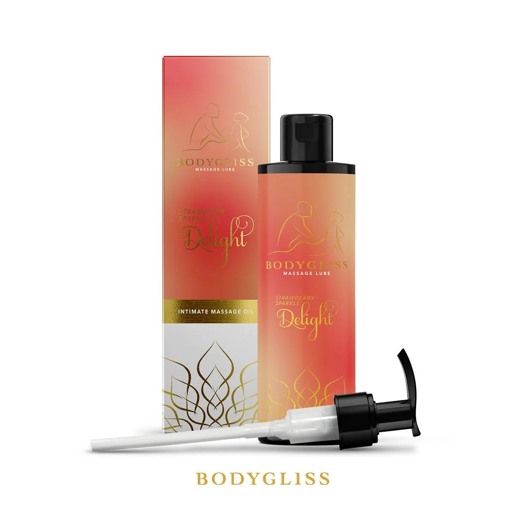 BodyGliss - Massage Olie En Glijmiddel in 1 Aardbei & Champagne - 150 ml