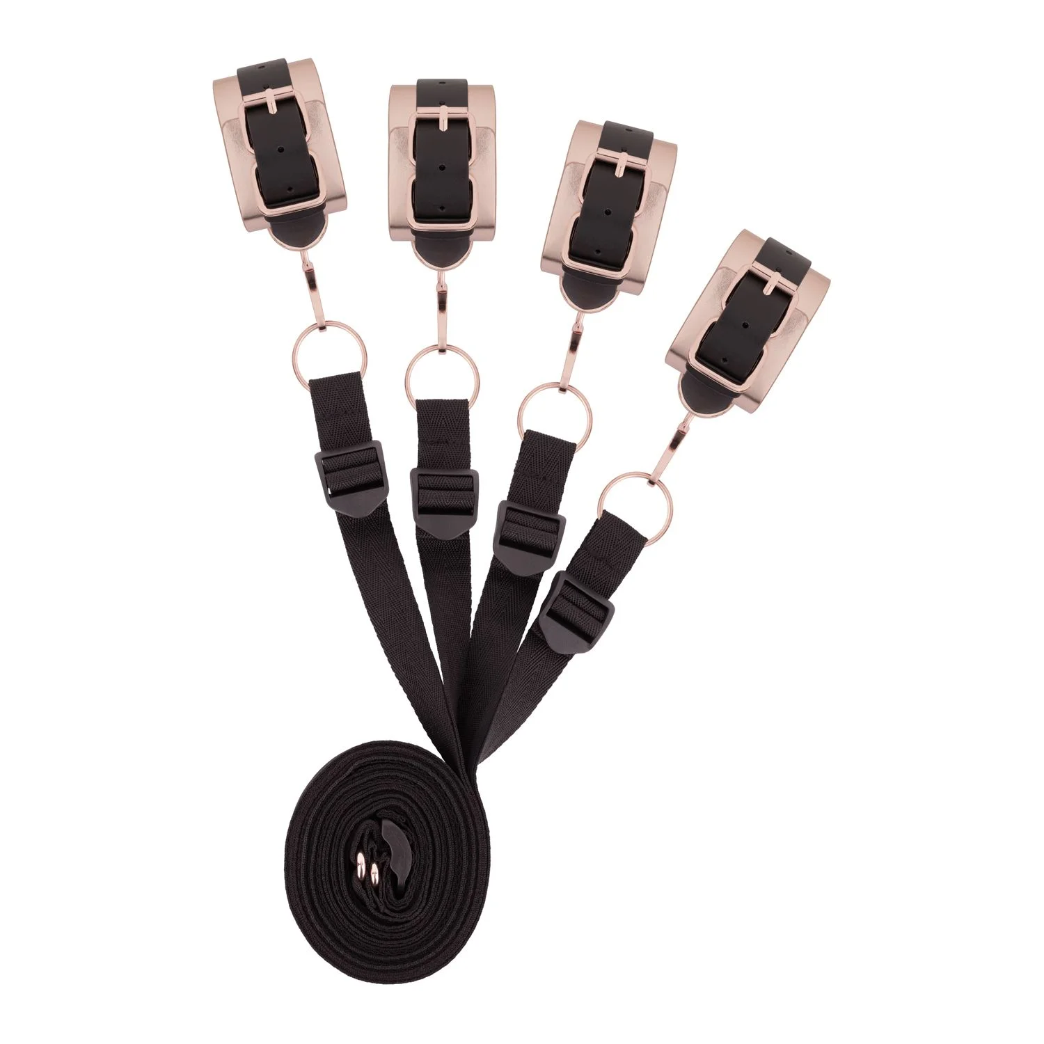 Rosy Gold - Under-Mattress Restraint Set - Zwart