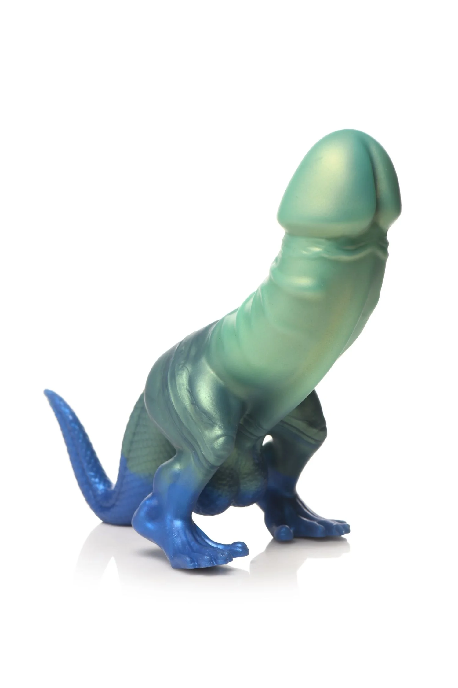 XR Brands - Jurassic Cock Dinosaurus Dildo - Groen & Blauw